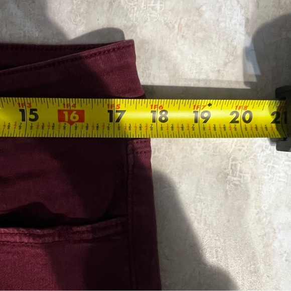 American Eagle Deep Red Burgundy Distressed High Rise Jeggings - Picture 8 of 9